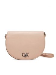 Calvin Klein Torebka Ck Hw Crossbody Saddle Bag K60K613236 Różowy. Czerwone listonoszki Calvin Klein, bez wzorów, ze skóry, bez dodatków. Za 269.99 zł.