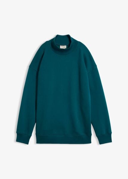 Bluza z golfem. Fioletowe bluzy bonprix, bez wzorów, bez ramiączek. Za 99.99 zł.
