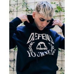 MANTO bluza z kapturem DEFEND granatowa. Niebieskie bluzy MANTO, bez wzorów, z kapturem. Za 249.00 zł.