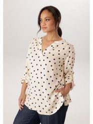 Aniston Bluzka w kolorze beżowo-czarnym rozmiar: 54. Brązowe bluzki Aniston, bez wzorów, z wiskozy, bez kołnierzyka, bez ramiączek. Za 173.99 zł.