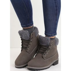 Szare Traperki Stitches. Szare trapery i śniegowce Born2be, z futra. Za 89.99 zł.
