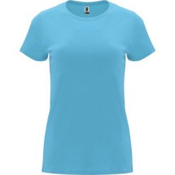 Damska Koszulka Z Krótkim Rękawem Capri. Niebieskie bluzki ROLY, xl, bez wzorów, casualowe, bez kołnierzyka, bez ramiączek. Za 33.99 zł.