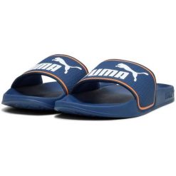 Klapki basenowe dla dorosłych Puma Leadcat 2.0. Niebieskie klapki Puma, bez wzorów, bez obcasa. Za 290.00 zł.
