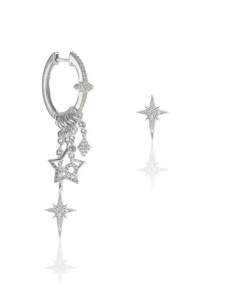 Miu Silver Srebrny kolczyki z cyrkonią rozmiar: onesize. Szare kolczyki Miu Silver, z cyrkonią, srebrne. Za 152.98 zł.