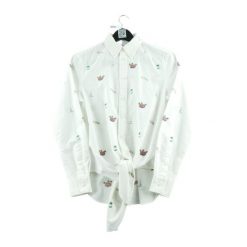 Second life - Klasyczna koszula wzorzysta dla kobiet - Jak nowy. Białe koszule RALPH LAUREN, bez wzorów, klasyczne, bez kołnierzyka, bez ramiączek. Za 152.24 zł.