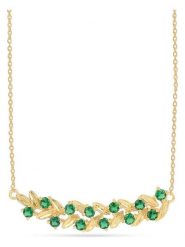 Les Petites Précieuses Pozłacany naszyjnik z elementem ozdobnym - dł. 16 cm rozmiar: onesize. Zielone naszyjniki Les Petites Précieuses, z cyrkonią, pozłacane. Za 217.99 zł.