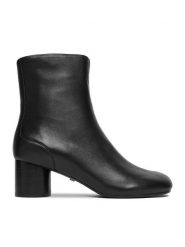 Gino Rossi Botki EO-HALA-VI887 Czarny. Czarne botki Gino Rossi, bez wzorów, ze skóry, bez obcasa, na słupku, bez zapięcia. Za 449.99 zł.