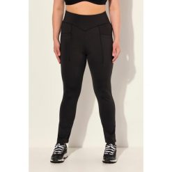 Damskie Legginsy sportowe z prostymi nogawkami szybkoschnące z recyklingu. Czarne legginsy Ulla Popken, plus size, bez wzorów, z materiału. Za 244.99 zł.