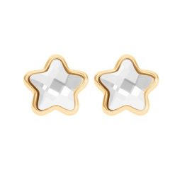 Kolczyki Mini Icons gwiazdki z białym kryształem, pozłacane. Białe kolczyki Lilou, pozłacane. Za 189.00 zł.