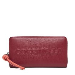 Duży Portfel Damski Coccinelle. Czerwone portfele Coccinelle, bez wzorów. Za 649.99 zł.