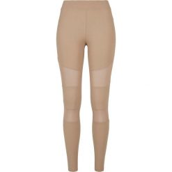 Legginsy damskie Urban Classics tech mesh-grandes tailles. Brązowe legginsy Urban Classics, bez wzorów, z meshu. Za 135.00 zł.