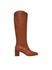 LAUREN RALPH LAUREN Kozaki Charly Bo Tal 802974388001 Brązowy. Brązowe kozaki Lauren Ralph Lauren, ze skóry, bez obcasa, na słupku, bez zapięcia. Za 1,329.00 zł.