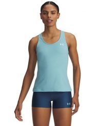 Under Armour Top sportowy "Tech Mesh Racer" w kolorze turkusowym rozmiar: L. Niebieskie koszulki sportowe Under Armour, bez wzorów, z materiału, bez ramiączek, outdoorowe. Za 68.95 zł.