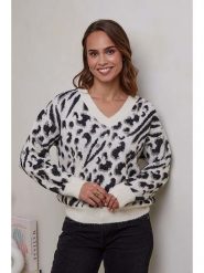Soft Cashmere Sweter w kolorze biało-czarnym rozmiar: 34/36. Białe swetry Soft Cashmere, bez wzorów, z kaszmiru, bez ramiączek. Za 141.52 zł.