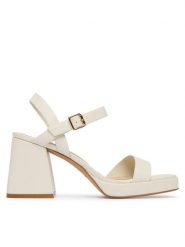 Aldo Sandały Montse 14053640 Kremowy. Białe sandały Aldo, bez wzorów, ze skóry, bez obcasa, na słupku, bez zapięcia. Za 319.99 zł.
