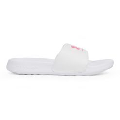 Klapki damskie Under Armour Ignite Select. Białe klapki Under Armour, bez wzorów, bez obcasa. Za 99.99 zł.