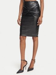 Elisabetta Franchi Spódnica z imitacji skóry GO-219-66E2-V260 Czarny Slim Fit. Czarne spódnice Elisabetta Franchi, bez wzorów, ze skóry. Za 1,119.00 zł.