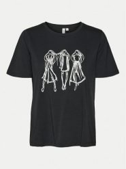 Vero Moda T-Shirt Romy 10320297 Czarny Regular Fit. Czarne t-shirty Vero Moda, s, bez wzorów, z bawełny, bez kołnierzyka, bez ramiączek. Za 39.99 zł.