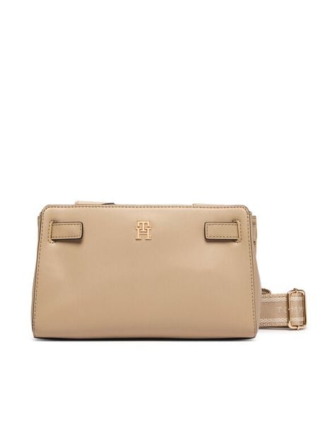 Tommy Hilfiger Torebka Th Joy Crossover AW0AW19065 Beżowy. Brązowe listonoszki TOMMY HILFIGER, bez wzorów, ze skóry, bez dodatków. Za 440.99 zł.