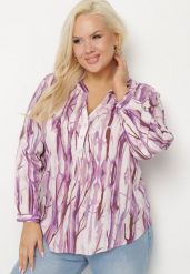 Fioletowa Wiskozowa Koszula w Abstrakcyjny Wzór Bez Kołnierzyka Olireria. Fioletowe koszule Born2be, uniwersalny, bez wzorów, z jeansu, eleganckie, bez kołnierzyka, bez ramiączek. Za 54.99 zł.