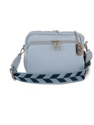 Anna Morellini Skórzana torebka "Erminia" w kolorze błękitnym - 22 x 17 x 9 cm rozmiar: onesize. Niebieskie torby na ramię Anna Morellini, bez wzorów, z materiału, na ramię, bez dodatków. Za 312.95 zł.