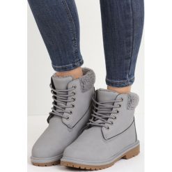 Szare Traperki Twist. Szare trapery i śniegowce Born2be. Za 79.99 zł.