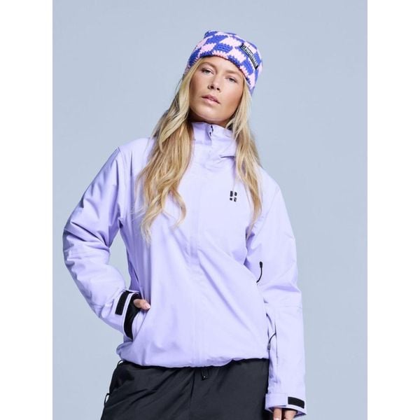 Kurtka narciarska damska - Arctic 2L ocieplana - liliowa. Fioletowe kurtki narciarskie POEDERBAAS, l, bez wzorów, z poliesteru, bez kaptura, narciarskie. Za 915.52 zł.