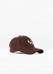 Czapka z daszkiem ze sztruksu. Brązowe czapki bonprix, bez wzorów, ze sztruksu. Za 64.99 zł.
