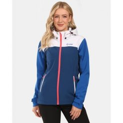 Damska kurtka softshell Kilpi RAVIA-W. Niebieskie kurtki sportowe Kilpi, bez wzorów, z softshellu, bez kaptura, trekkingowe. Za 473.69 zł.