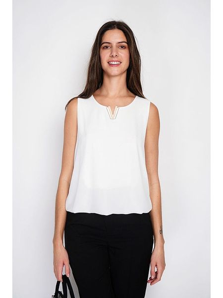 William de Faye Top w kolorze białym rozmiar: 38. Białe topy William de Faye, bez wzorów, bez kołnierzyka, bez ramiączek. Za 87.40 zł.
