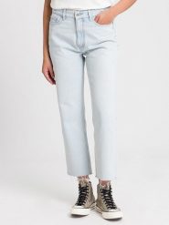 Cross Jeans Dżinsy "Karlie 005" - Regular fit - w kolorze błękitnym rozmiar: W28. Niebieskie jeansy Cross Jeans, z aplikacjami, z podwyższonym stanem. Za 83.62 zł.