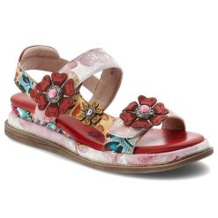 Sandały damskie Artiker, cholewka z materiału tekstylnego regulowane paski z zapięciem na rzep, czerwone, 58C1024. Czerwone sandały Artiker, bez wzorów, bez obcasa, bez zapięcia. Za 309.00 zł.