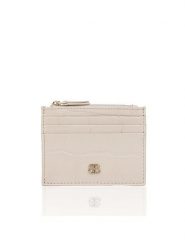 Bellicci Skórzany portfel "Viveca" w kolorze kremowym - 11 x 8 x 1 cm rozmiar: onesize. Brązowe portfele Bellicci, bez wzorów, z materiału. Za 43.99 zł.