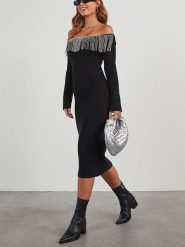 Milan Kiss Sukienka w kolorze czarnym rozmiar: M. Czarne sukienki Milan Kiss, m, bez wzorów, bez kołnierzyka, bez ramiączek, midi. Za 165.99 zł.