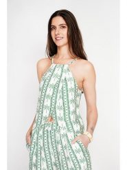 ASSUILI Top w kolorze zielonym rozmiar: 42. Zielone topy Assuili, bez wzorów, z asymetrycznym kołnierzem, bez ramiączek. Za 65.99 zł.