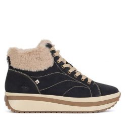 Trzewiki Rieker Revolution Lifestyle. Czarne botki Rieker Revolution Lifestyle, bez wzorów, bez obcasa, na płaskiej podeszwie, bez zapięcia. Za 399.99 zł.