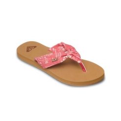Sandały klapki japonki damskie PAIA. Czerwone klapki Roxy, bez wzorów, z tkaniny, bez obcasa. Za 119.99 zł.