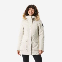 Parka turystyczna damska zimowa Quechua NH900 Warm -20°C wodoodporna. Brązowe parki QUECHUA, na zimę, m, z syntetyku, sportowe, bez kaptura. Za 499.99 zł.
