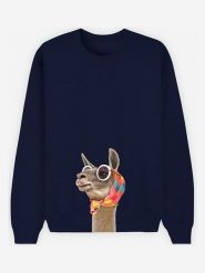 WOOOP Bluza "Lama" w kolorze granatowym rozmiar: XXL. Niebieskie bluzy Wooop, xxl, bez wzorów, z bawełny, bez kaptura. Za 106.95 zł.