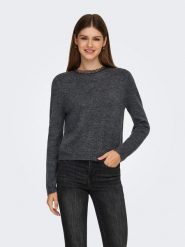 ONLY Sweter w kolorze antracytowym rozmiar: M. Czarne swetry Only, m, bez wzorów, ze splotem, bez ramiączek. Za 91.77 zł.