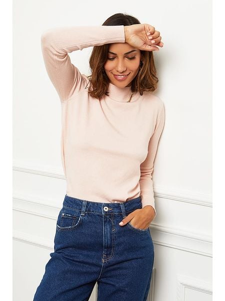 Soft Cashmere Sweter w kolorze jasnoróżowym rozmiar: 38/40. Różowe golfy Soft Cashmere, bez wzorów, z kaszmiru, bez ramiączek. Za 122.09 zł.