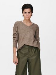 ONLY Sweter "Camilla" w kolorze brązowym rozmiar: M. Brązowe swetry Only, m, bez wzorów, ze splotem, bez ramiączek. Za 103.45 zł.