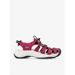 Sandały trekkingowe damskie Keen Astoria West Sandal. Czerwone sandały Keen, bez wzorów, sportowe, bez obcasa, bez zapięcia. Za 499.00 zł.