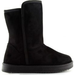 Emusy śniegowce czarne 6838-PA Black. Czarne botki ButyModne, bez wzorów, z materiału, przed kolano, bez obcasa, bez zapięcia. W wyprzedaży za 69.00 zł.