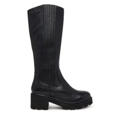 Kozaki Josef Seibel. Czarne kozaki Josef Seibel, bez obcasa, na słupku, bez zapięcia. Za 649.99 zł.