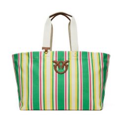Torebka PINKO. Zielone shopper Pinko, bez wzorów, bez dodatków. Za 609.99 zł.