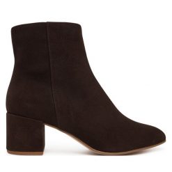 Botki HÖGL. Brązowe botki Högl, bez wzorów, bez obcasa, na słupku, bez zapięcia. Za 749.99 zł.