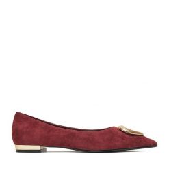 Baleriny Eva Minge. Czerwone baleriny Eva Minge, bez wzorów, bez obcasa. Za 319.99 zł.
