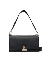 Tommy Hilfiger Torebka Her Med Crossover AW0AW17726 Czarny. Czarne torebki klasyczne TOMMY HILFIGER, bez wzorów, ze skóry, bez dodatków. Za 699.99 zł.
