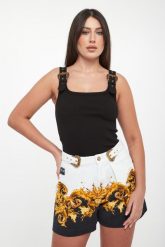 Top damski z klamrami VERSACE JEANS COUTURE. Topy Versace Jeans Couture, l, bez wzorów, z jeansu, bez kołnierzyka, bez ramiączek. Za 949.00 zł.